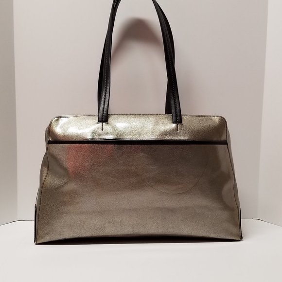 LODIS Gold Metallic Patent Leather Laptop Tote - Picture 2 of 16